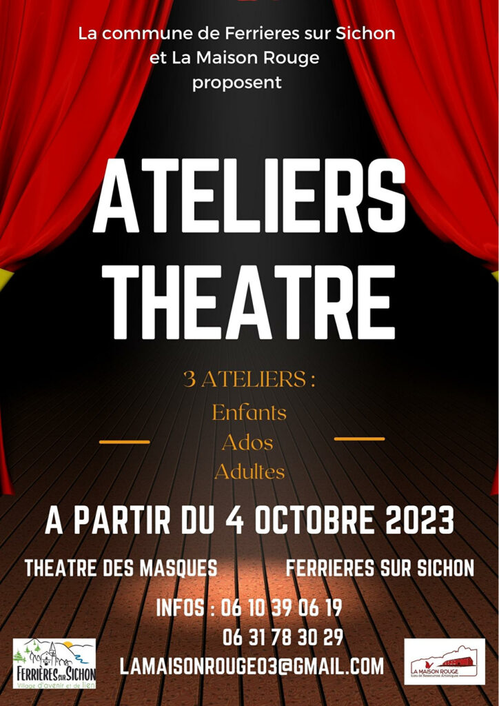 Affiche des formations et ateliers théâtre pour enfants, ados et adultes